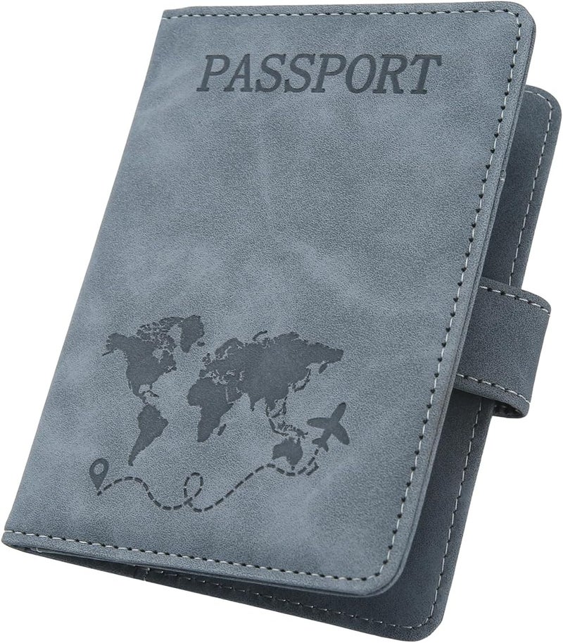 ILIYAH -Passport Cover-Passport Holder Travel Wallet-RFID Blocking Passport Case Travel Accessories Card Holder Wallet Unisex Travel Gifts(Grey) - Image 1